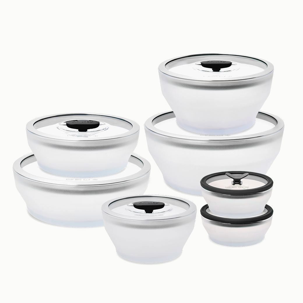 14-Piece Glass Round Dish Set