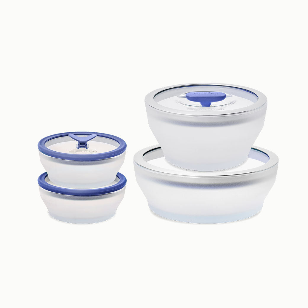 8-Piece Glass Round Dish Small Spaces Set