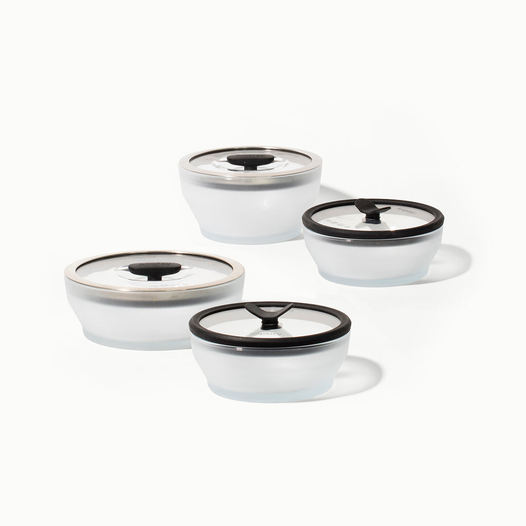 8-Piece Glass Round Dish Small Spaces Set