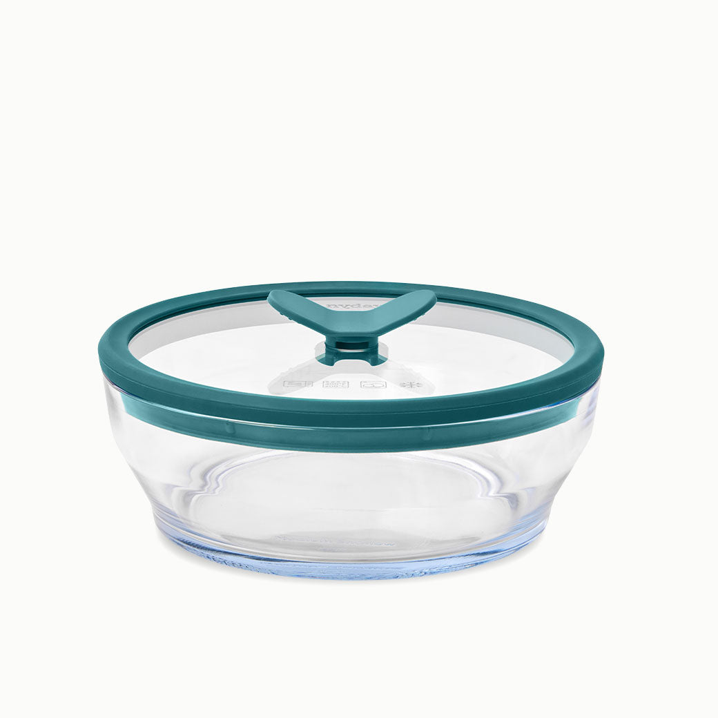 4-Cup Glass Round Shallow Dish
