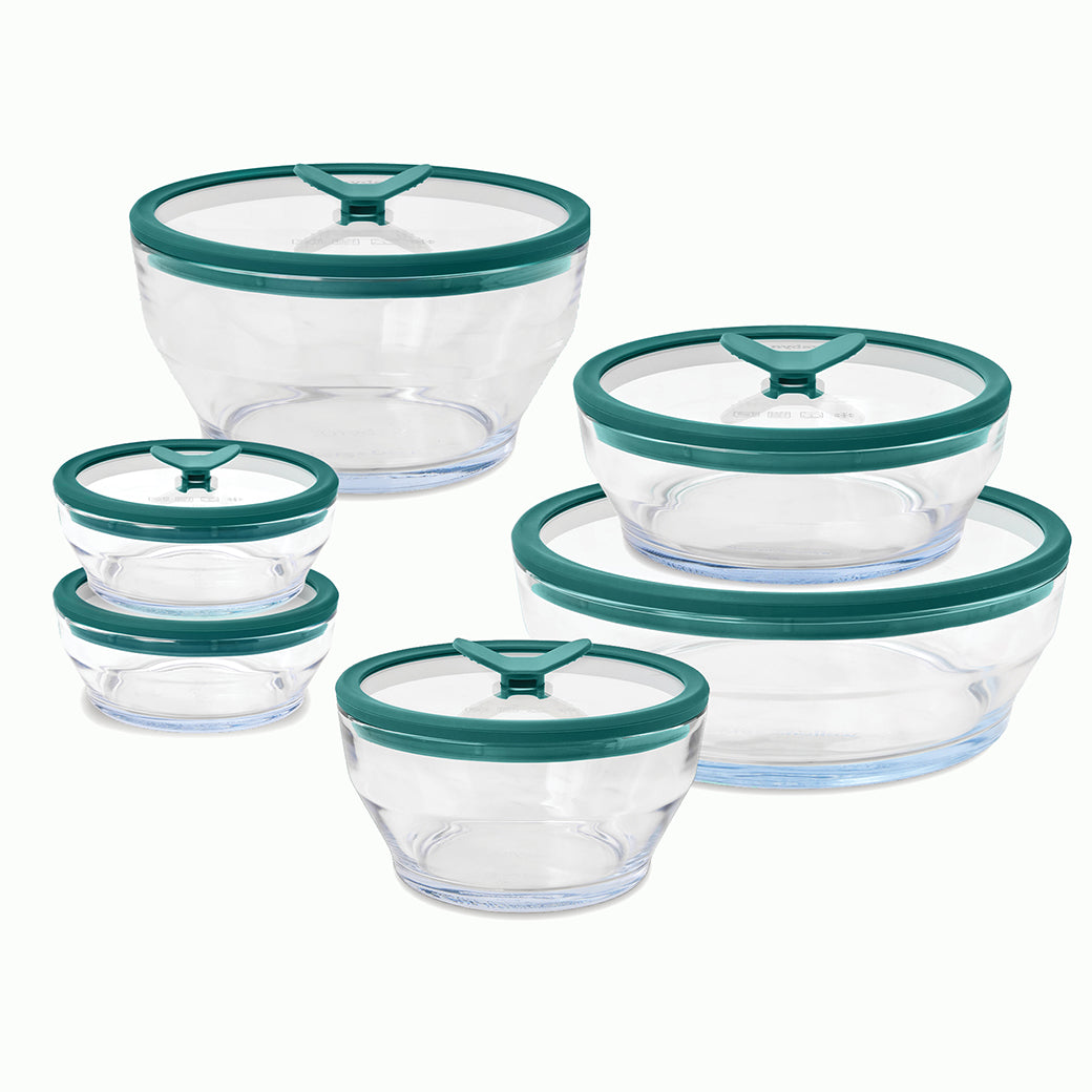 12-Piece Glass Round Dish Set