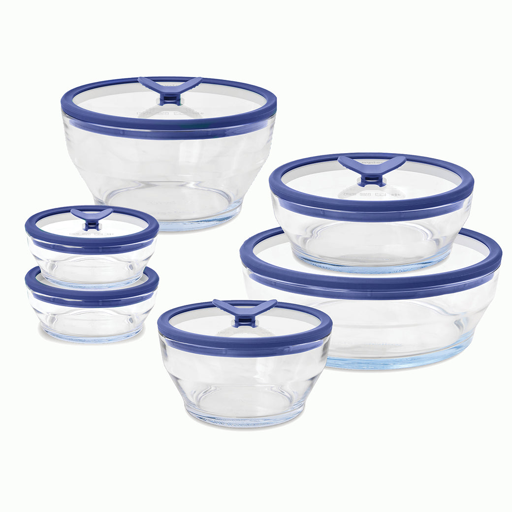 12-Piece Glass Round Dish Set