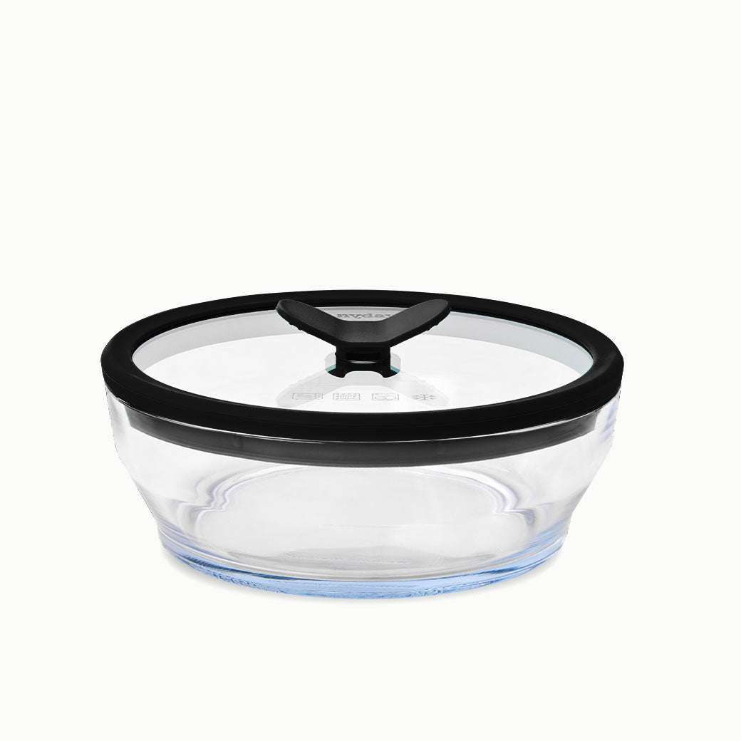 4-Cup Glass Round Shallow Dish