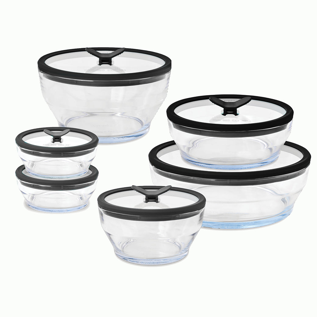 12-Piece Glass Round Dish Set