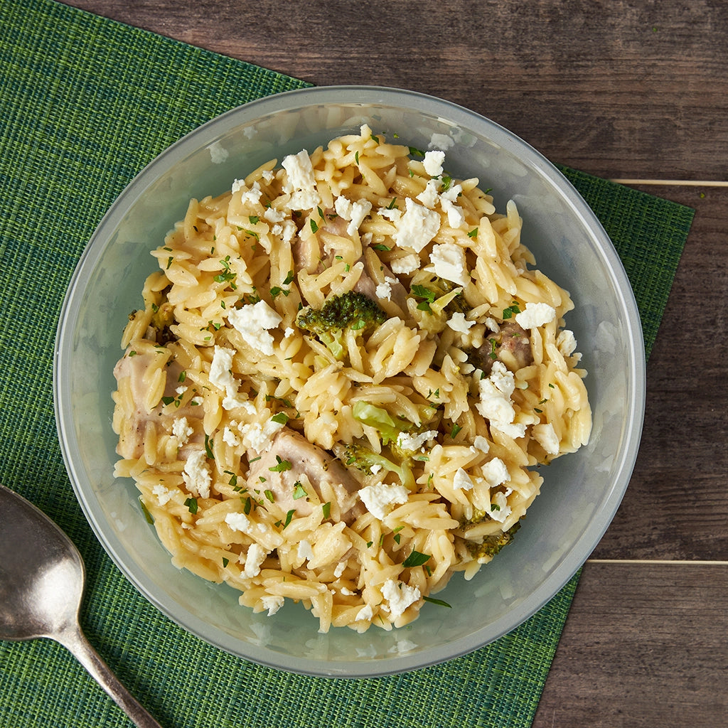 One-Dish Chicken, Orzo, and Feta in the Microwave | Anyday