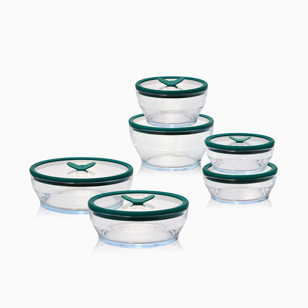 12-Piece Glass Round Dish Set
