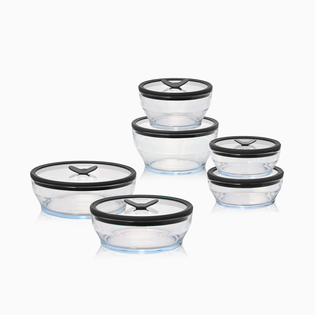 12-Piece Glass Round Dish Set