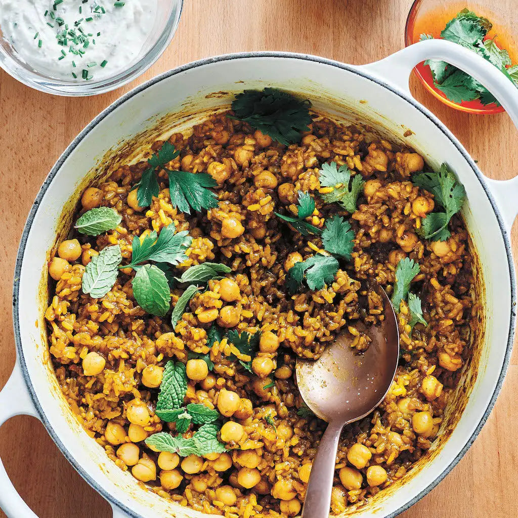 Joshua McFadden's Spiced Brown Rice with Chickpeas in the