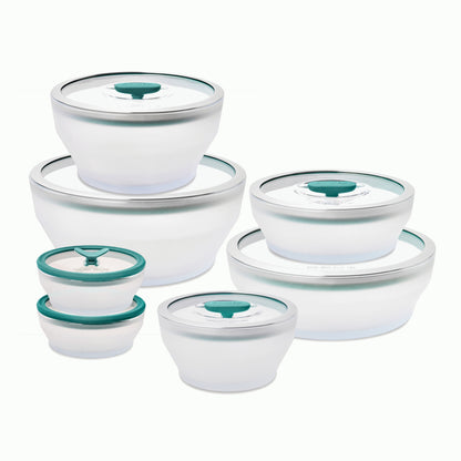 14-Piece Glass Round Dish Set