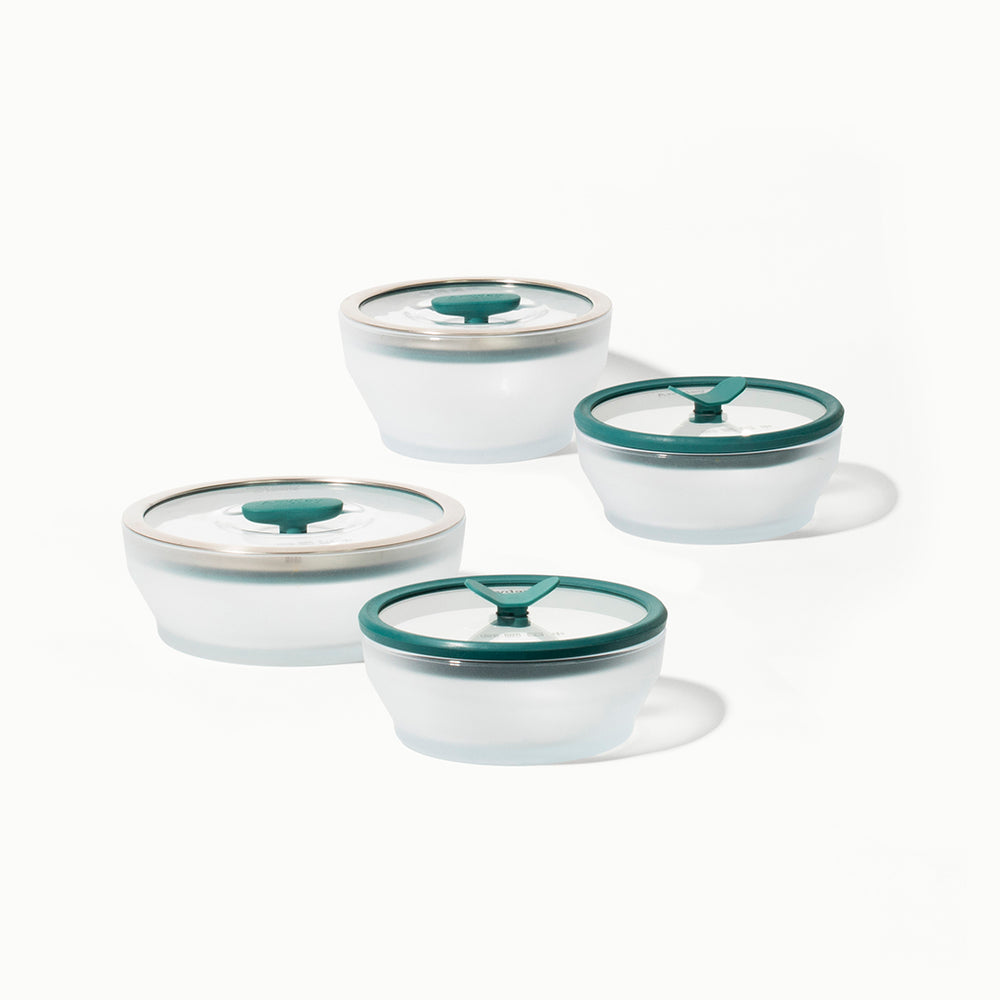 8-Piece Glass Round Dish Small Spaces Set