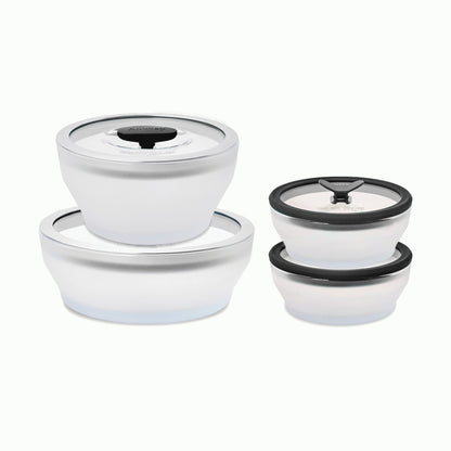 8-Piece Glass Round Dish Small Spaces Set
