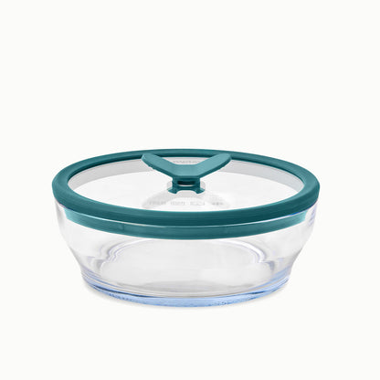 4-Cup Glass Round Shallow Dish