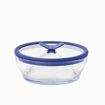 4-Cup Glass Round Shallow Dish