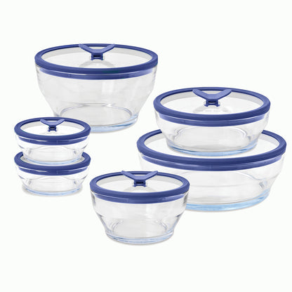 12-Piece Glass Round Dish Set