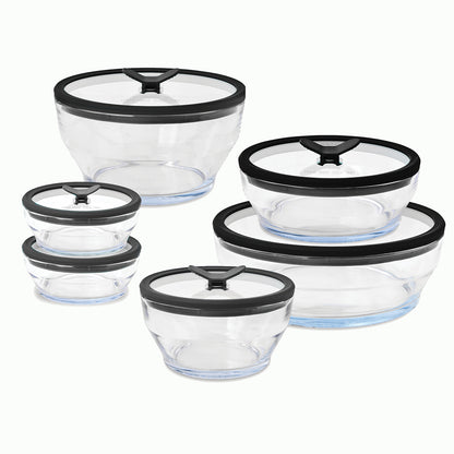 12-Piece Glass Round Dish Set
