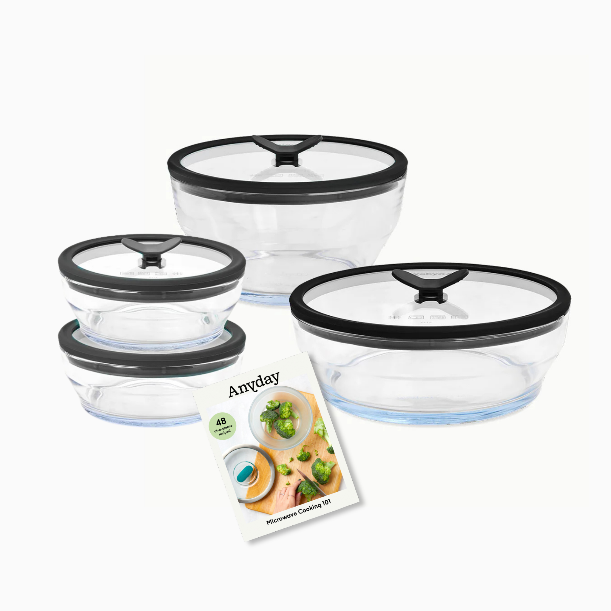 8-Piece Clear Glass Round Dish Starter Set