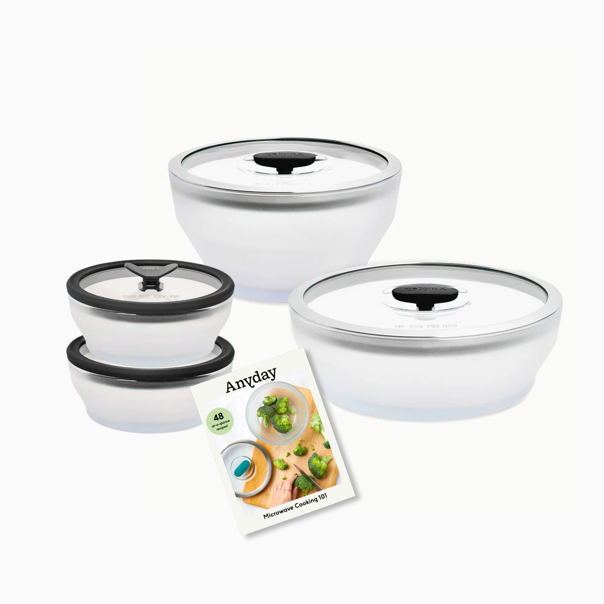 8-Piece Frosted Glass Round Dish Starter Set