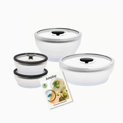 8-Piece Frosted Glass Round Dish Starter Set