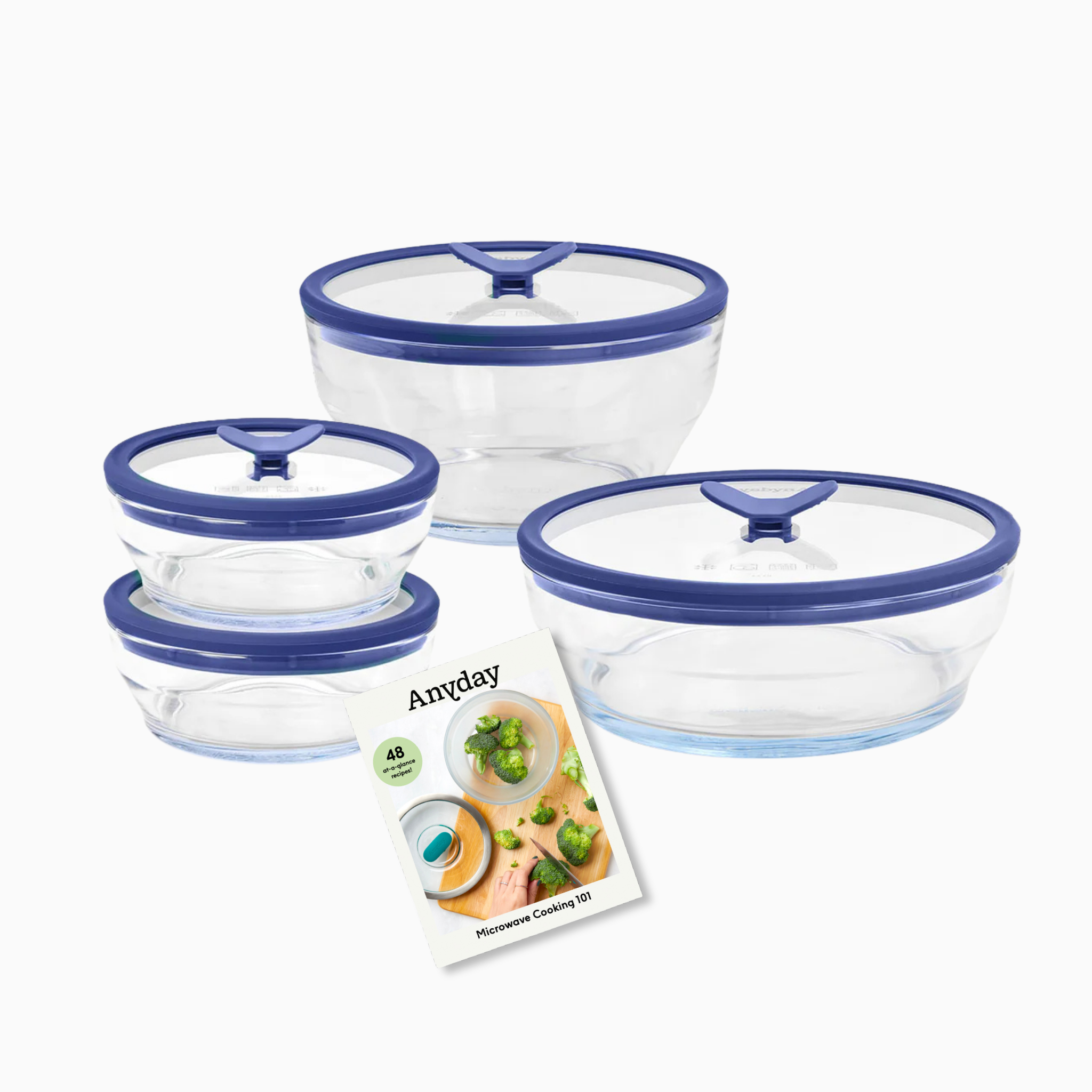 8-Piece Clear Glass Round Dish Starter Set