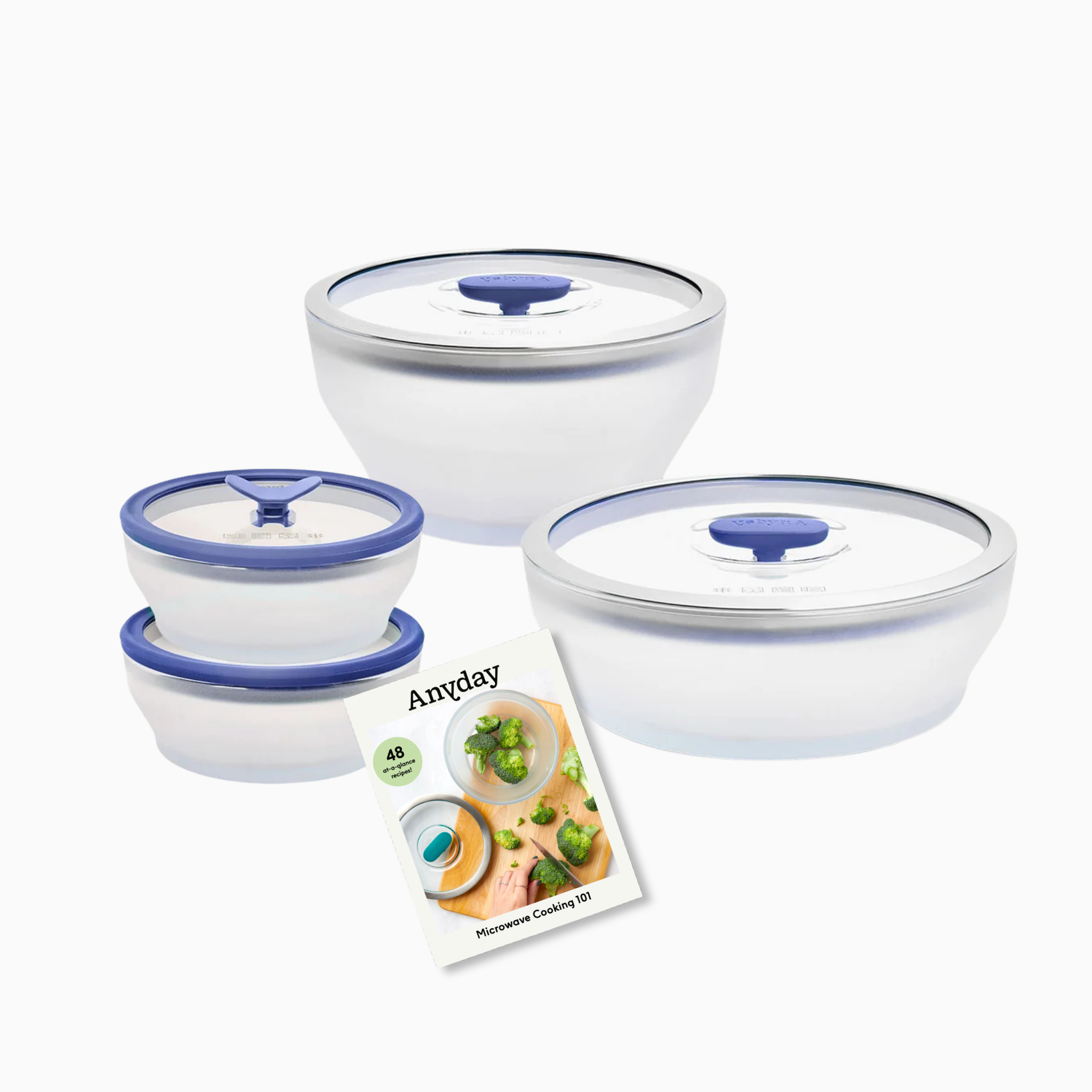8-Piece Frosted Glass Round Dish Starter Set