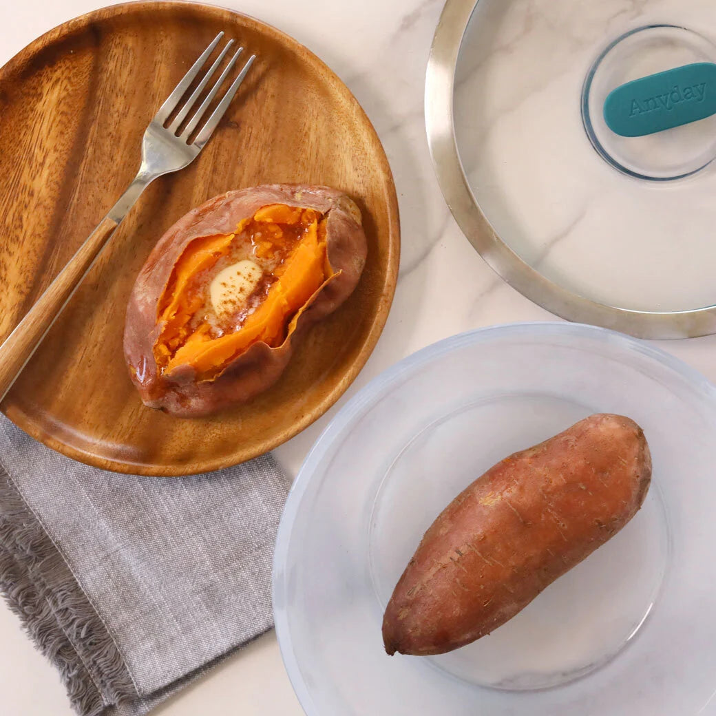 Microwave sweet potatoes in an Anyday dish for a quick, tender, and naturally sweet side dish. This easy method brings out their caramelized flavor in minutes.