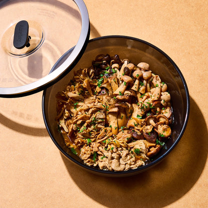 Make savory mushrooms in the microwave using Anyday dishes.