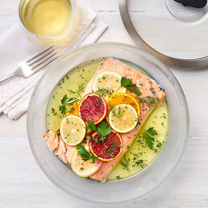 Olive Oil Poached Salmon in the Microwave Anyday