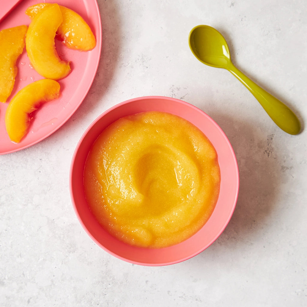 Delightfully smooth peach and pear purée made in the glass Anyday dish, featuring ripe peaches and pears blended to creamy perfection. This quick and easy microwave recipe delivers a naturally sweet and flavorful purée, perfect for desserts, breakfasts, or as a baby food option.