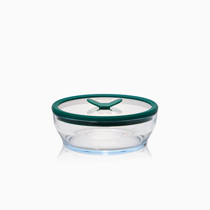 4-Cup Glass Round Shallow Dish