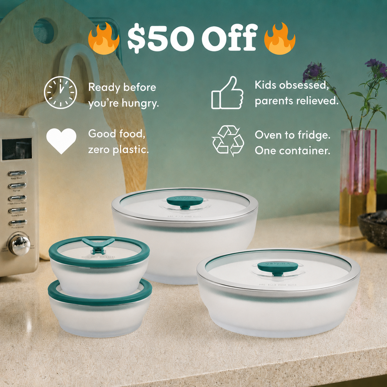 8-Piece Frosted Glass Round Dish Starter Set