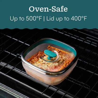 10-Cup Glass Square Shallow Dish