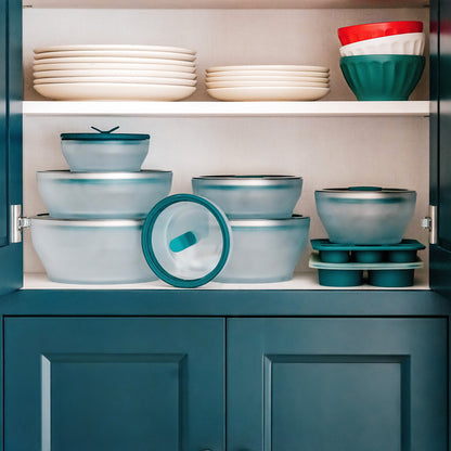 14-Piece Glass Round Dish Set