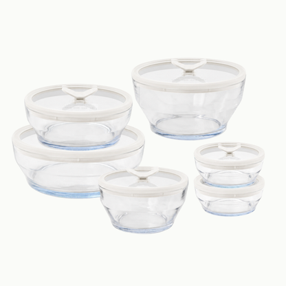 12-Piece Glass Round Dish Set