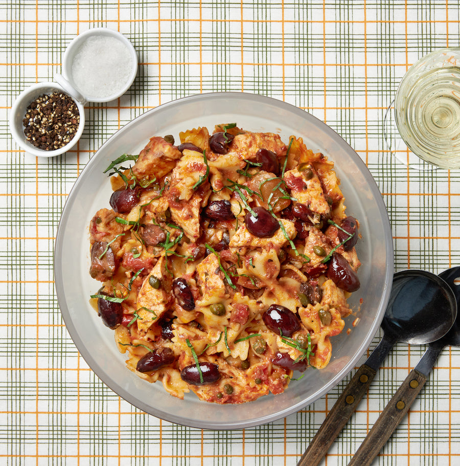 Swordfish Pasta Puttanesca in the Microwave Anyday